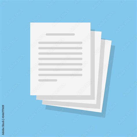 Text file or document paper icon vector illustration flat cartoon ...