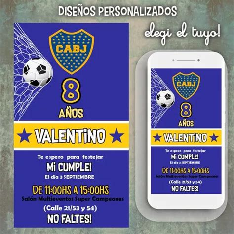 Invitación Tarjeta Digital Whatsapp Boca Juniors 1 200 en Colón