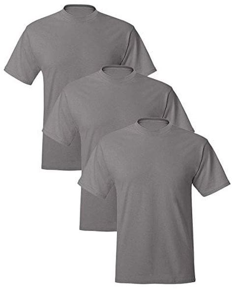 Hanes Mens 3 Pack Comfortblend Short Sleeve T Shirt L Smoke Grey