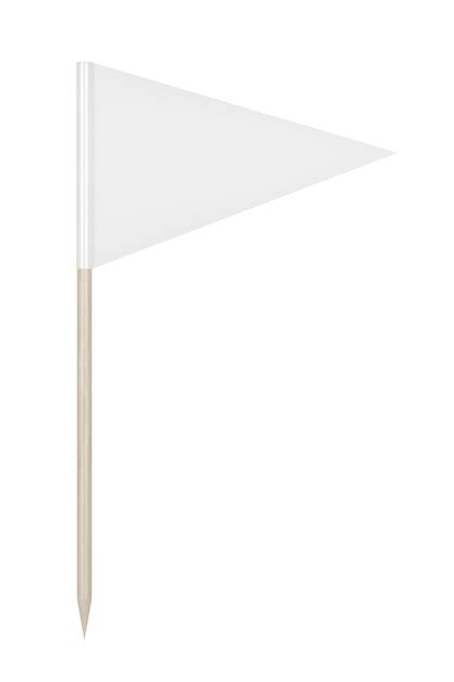 Premium Photo Front View Of White Triangle Toothpick Flag Isolated On