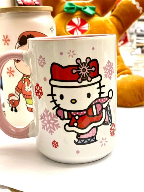 Hello Kitty Inspired Coffee Mug/christmas Mugs /hello Kitty - Etsy