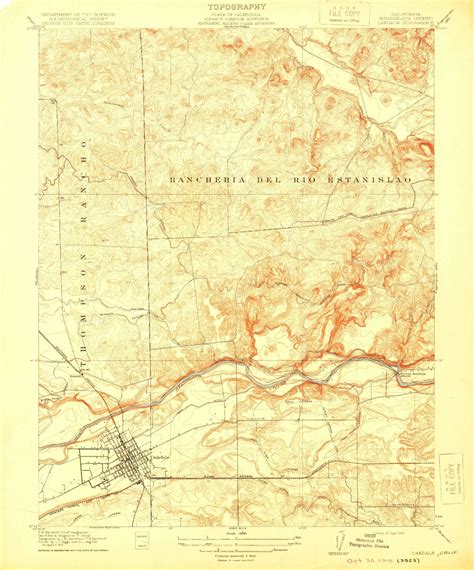 Classic Usgs Oakdale California 75x75 Topo Map Mytopo Map Store