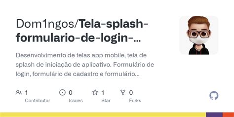 GitHub Dom1ngos Tela Splash Formulario De Login Formulario De