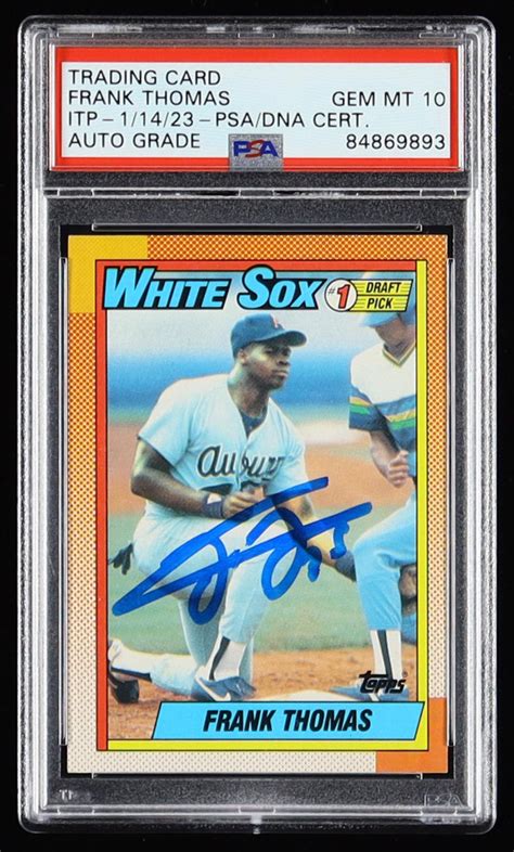 Frank Thomas Signed 1990 Topps 414 Rc Psa Pristine Auction