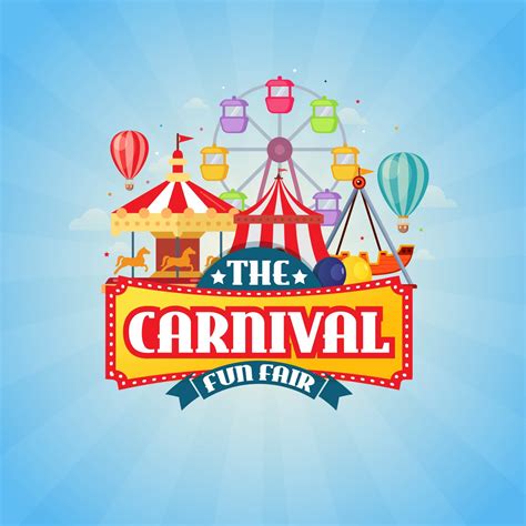 Carnival Fun Fair Design Concept Vector Illustration 1873080 Vector Art