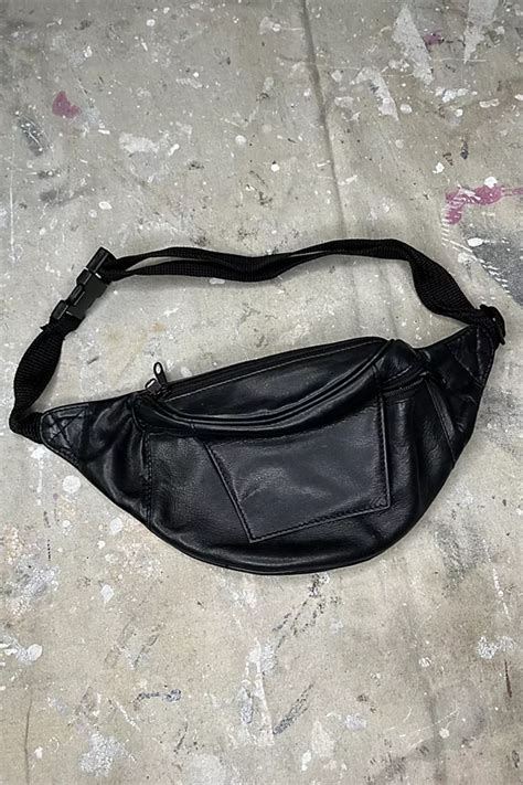 Vintage Black Leather Fanny Pack Selected By Wax Plant Free People