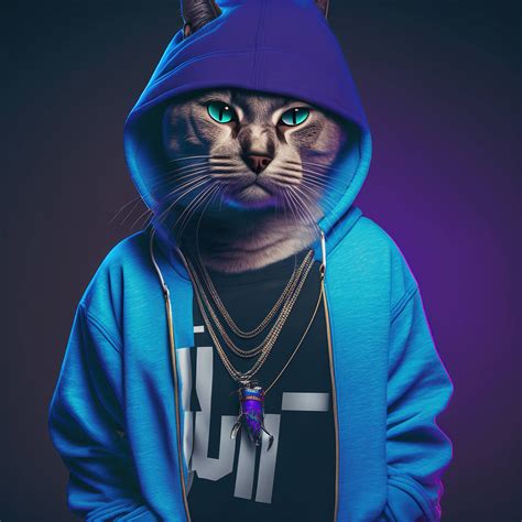 A cat wearing a hoodie