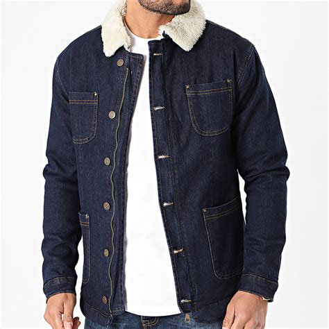 Armita Veste Jean Col Mouton Gj3031 Bleu Denim