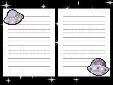 Ufo Alien Printable Stationery Bundle Downloadable Etsy