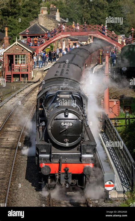 A steam locomotive during the North Yorkshire Moors Railway 50th ...