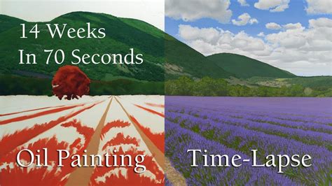 French Lavender Fields Oil Painting Time Lapse Realistic Oil