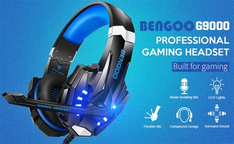 Bengoo G9000 Stereo Gaming Headset For Ps4 Pc Xbox One Ps5 Controller Noise Cancelling Over Ear