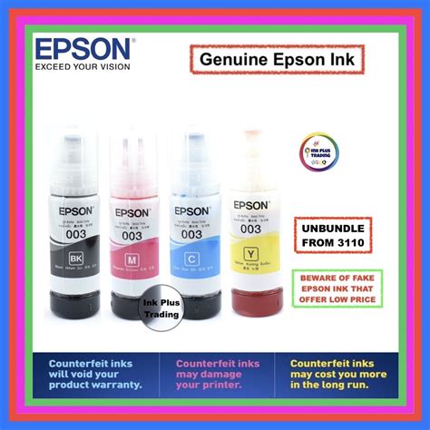 Epson Original Ink 65ml Bottle For Epson 003 Ink Bottle 65ml L3210 L3250 L3150 L3216