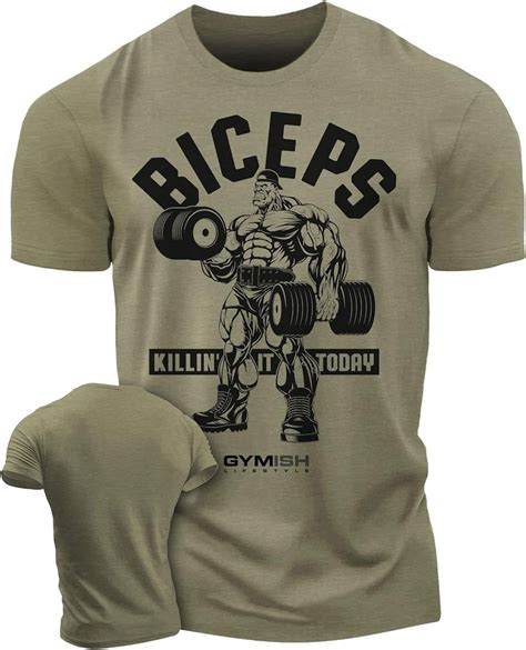 Gymish Biceps Killin It Workout T Shirt Funny Gym Shirts Lifting T Shirt Deadlift