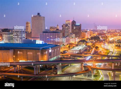 Aerial View Of Downtown Memphis Skyline In Tennessee Usa Stock Photo