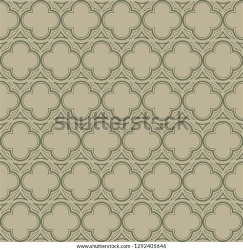 Gothic Rosette Seamless Pattern Popular Architectural Stock Vector