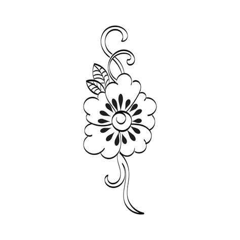 Henna Tattoo flower design. Mehndi style. 10639006 Vector Art at Vecteezy