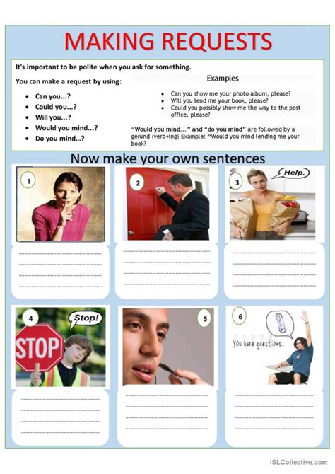 Making Requests Discussion Starters English ESL Worksheets Pdf Doc