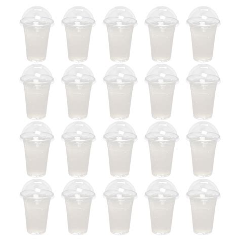 TUIBELYN 30 Clear Plastic Cups with Dome Lids - Portable & Disposable ...