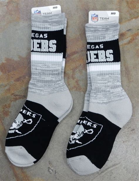 2 Pair Nfl Las Vegas Raiders Socks Double Deuce Medium T Etsy