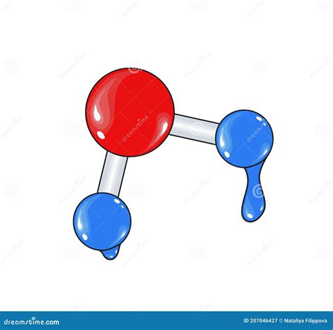 Cartoon Water Molecule Vector Illustratie Illustration Of Waterstof