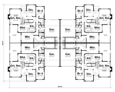 24 Best 4 Plex Plans Images On Pinterest Floor Plans House