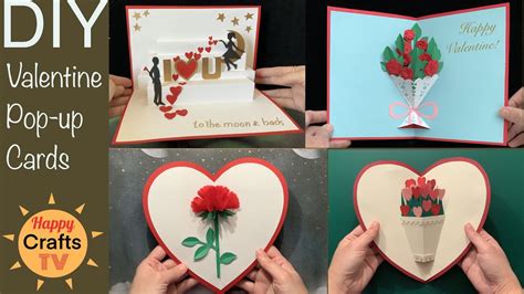 4 Handmade Pop Up Cards For Your Valentine Youtube