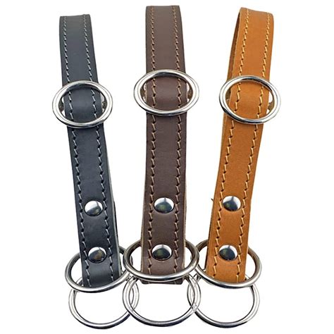 Zugstopp Hundehalsband Lederhalsband Cognac Braun Oder Schwarz Mit