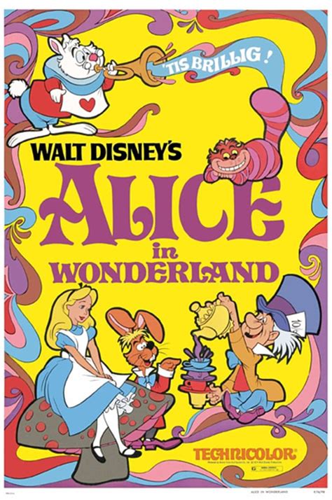 Alice in Wonderland 1951 Walt Disney Cartoon Movie Poster Reprint 18x12 ...