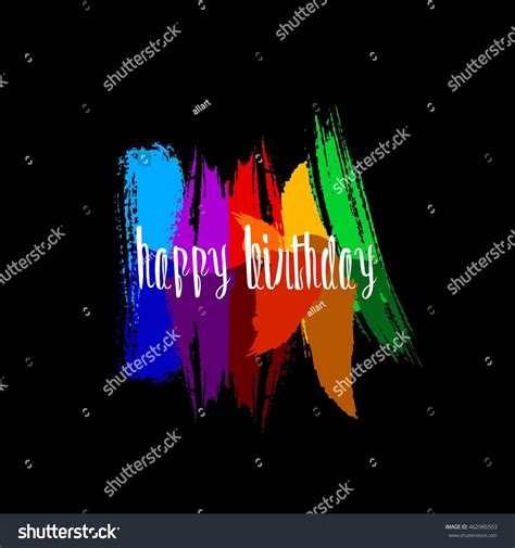 Happy Birthday Hand Lettering Handmade Calligraphy Stock Vector