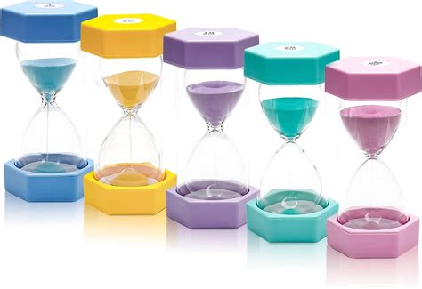 Amazon 5 Pcs Marcaron Colorful Hourglass Sand Timers Acrylic