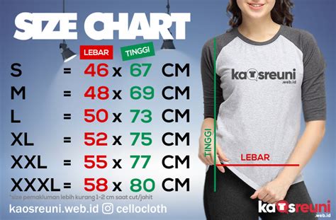 Size Chart Ukuran Kaos Reuni Size Dewasa Kaosreuniwebid Kaos