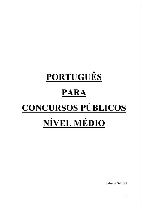 APOSTILA DE PORTUGUÊS PARA CONCURSOS NÍVEL MÉDIO