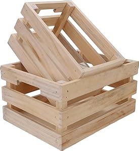 Amazon Uran Pack Wooden Nesting Crates With Handles Decorative