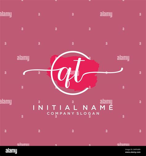 Qt Initial Handwriting Logo With Circle Stock Vector Image Art Alamy