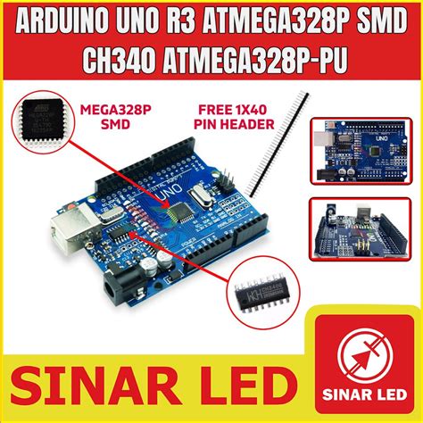 Jual Arduino Uno R3 Atmega328p Smd Ch340 Atmega328p Pu Shopee Indonesia