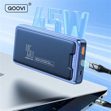 QOOVI 20000mAh Power Bank External Battery Capacity PD 45W Fast