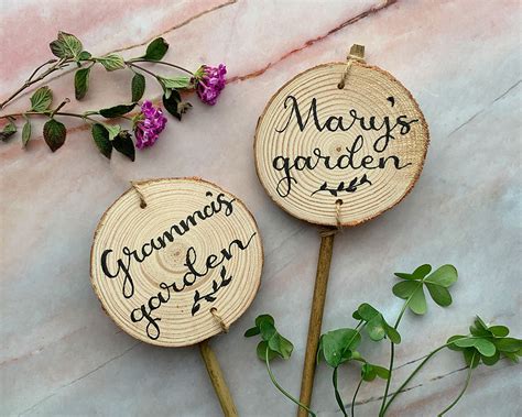 Custom Wood Slice Garden Signs - Jaded Studios Shop