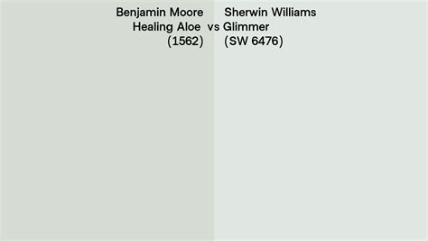 Benjamin Moore Healing Aloe 1562 Vs Sherwin Williams Glimmer SW 6476