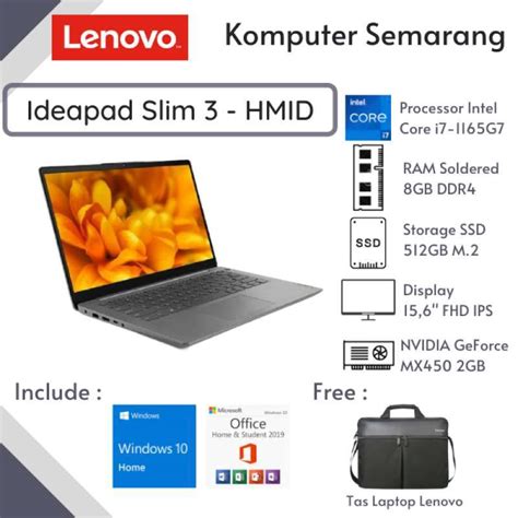 Jual Lenovo Ideapad Slim 3 HMID HNID I7 1165G7 NVIDIA GeForce MX450