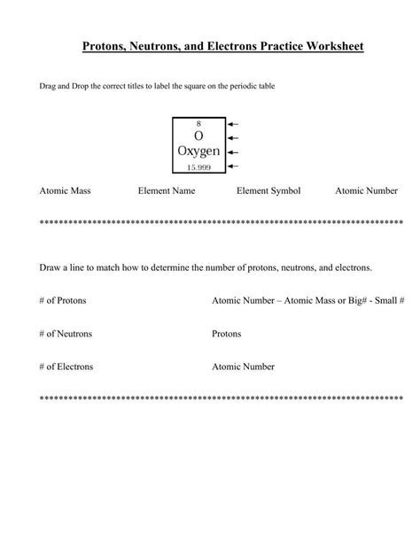 Protons Neutrons And Electrons Practice Worksheet Answers