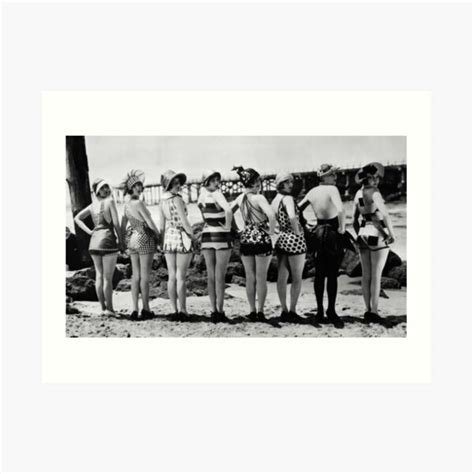 Bathing Beauties Flappers From The Roaring 20s Pose In Bathing Suits