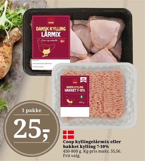 Coop kyllingelårmix eller hakket kylling 7 10 tilbud hos Dagli Brugsen