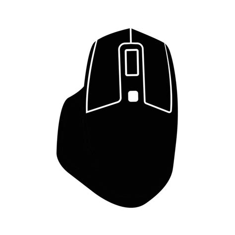 Gaming Mouse Silhouette. Black and White Icon Design Elements on ...