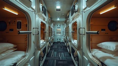 Capsule hotel interior compact sleeping pods Tokyo A futuristic capsule ...