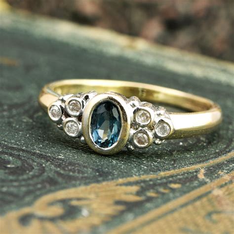 The Vintage Blue Stone & Diamond Ring | Antique Jewellers