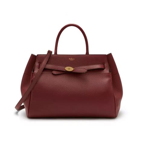 Belted Bayswater Crimson Heavy Grain Women Mulberry Bags Modern Bag Iconic Bags