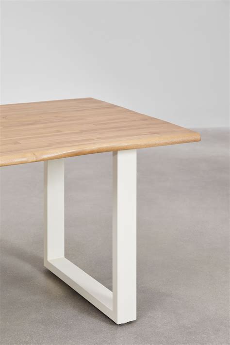 Mesa De Comedor Rectangular En Madera De Acacia Y Acero X Cm