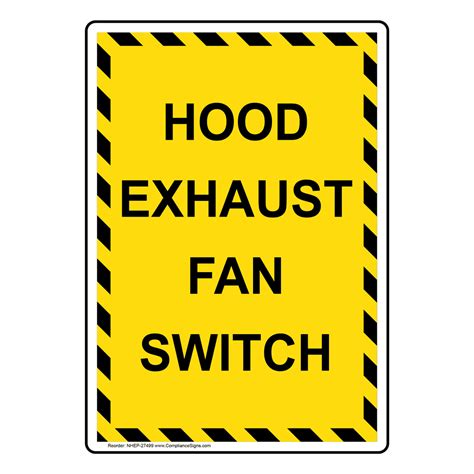 Portrait Hood Exhaust Fan Switch Sign Nhep 27499