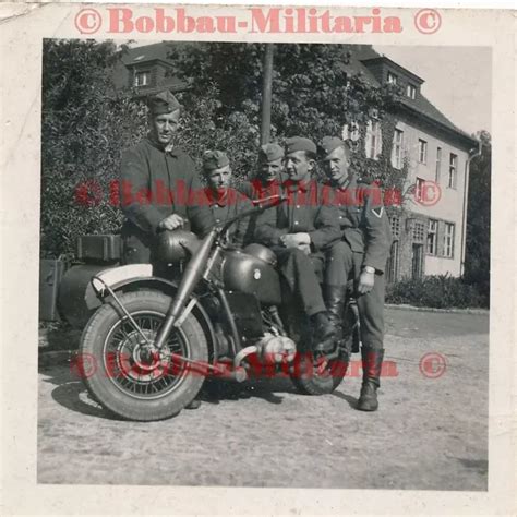 C Foto Wehrmacht Soldaten Mit Schweren Bmw Motorrad Krad Beiwagen